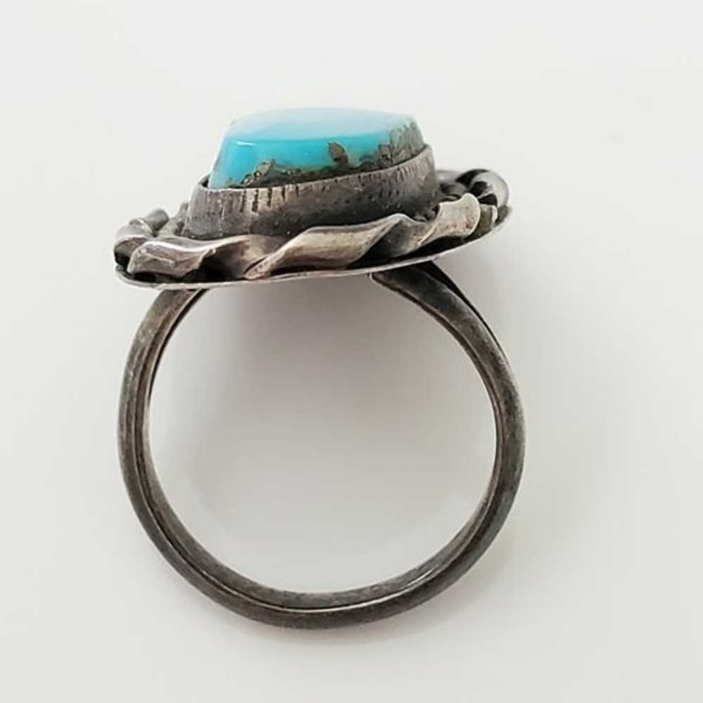 Vintage Turquoise Sterling Silver Ring - image 4