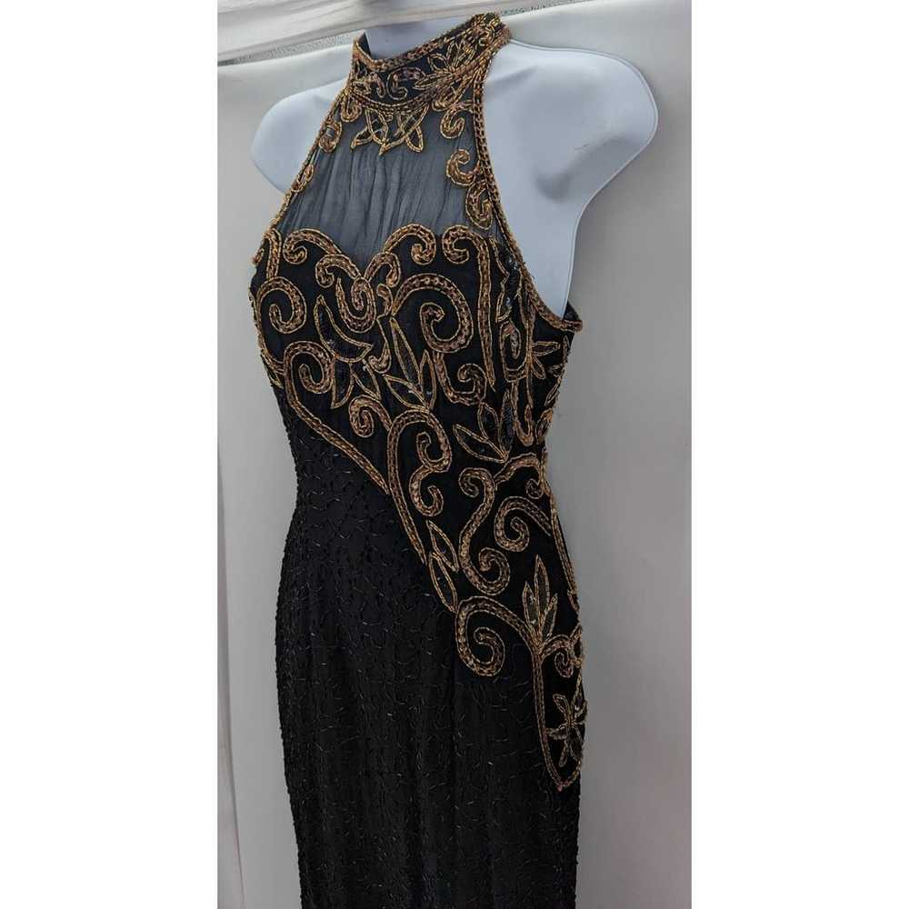 Michael Angelo Beaded Dress Black Gold Silk Eveni… - image 4