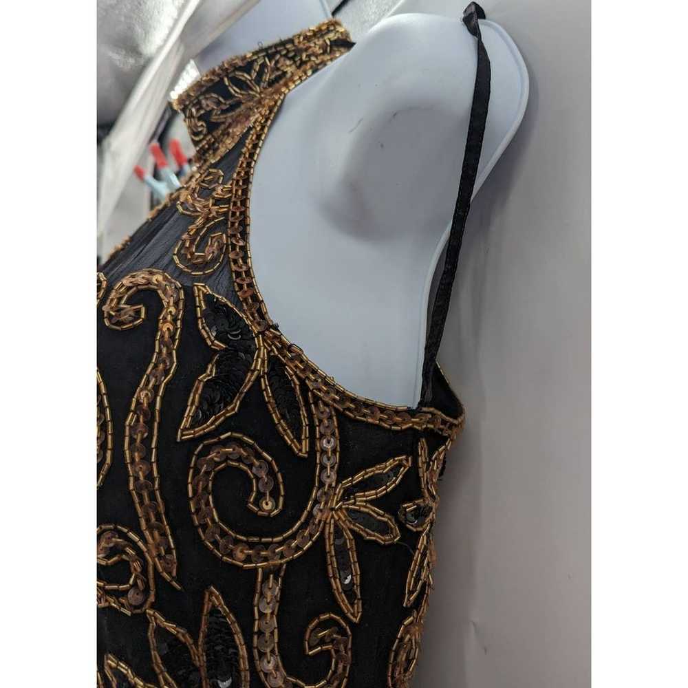 Michael Angelo Beaded Dress Black Gold Silk Eveni… - image 5