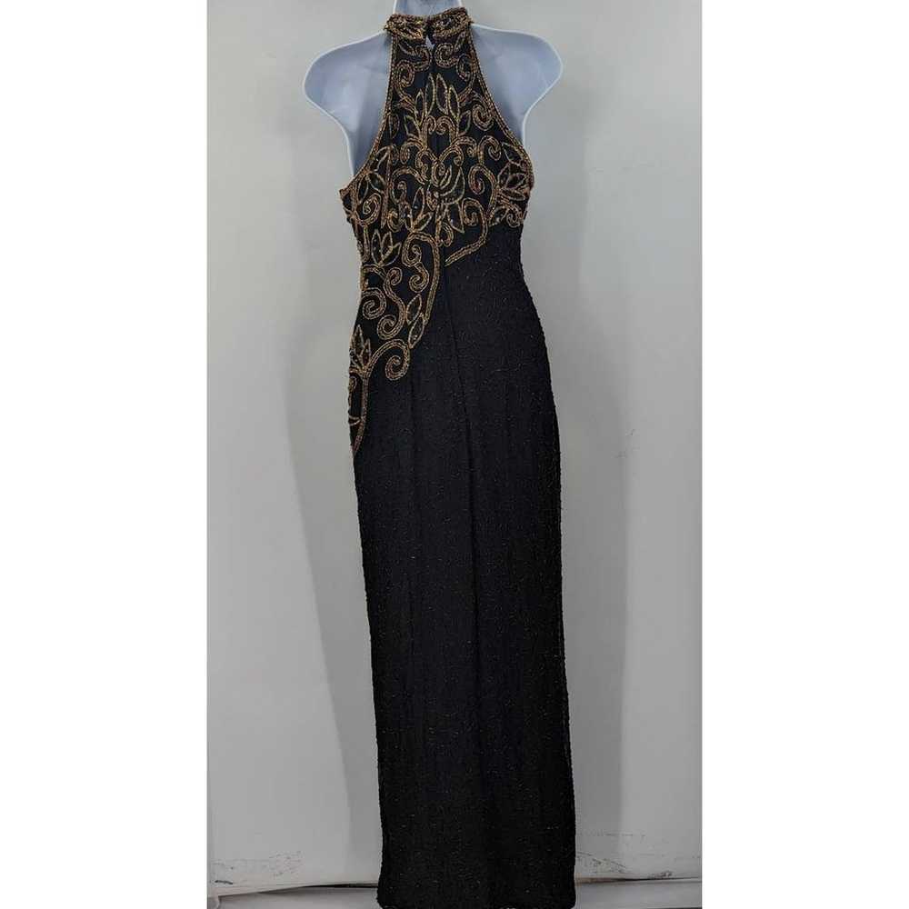 Michael Angelo Beaded Dress Black Gold Silk Eveni… - image 6