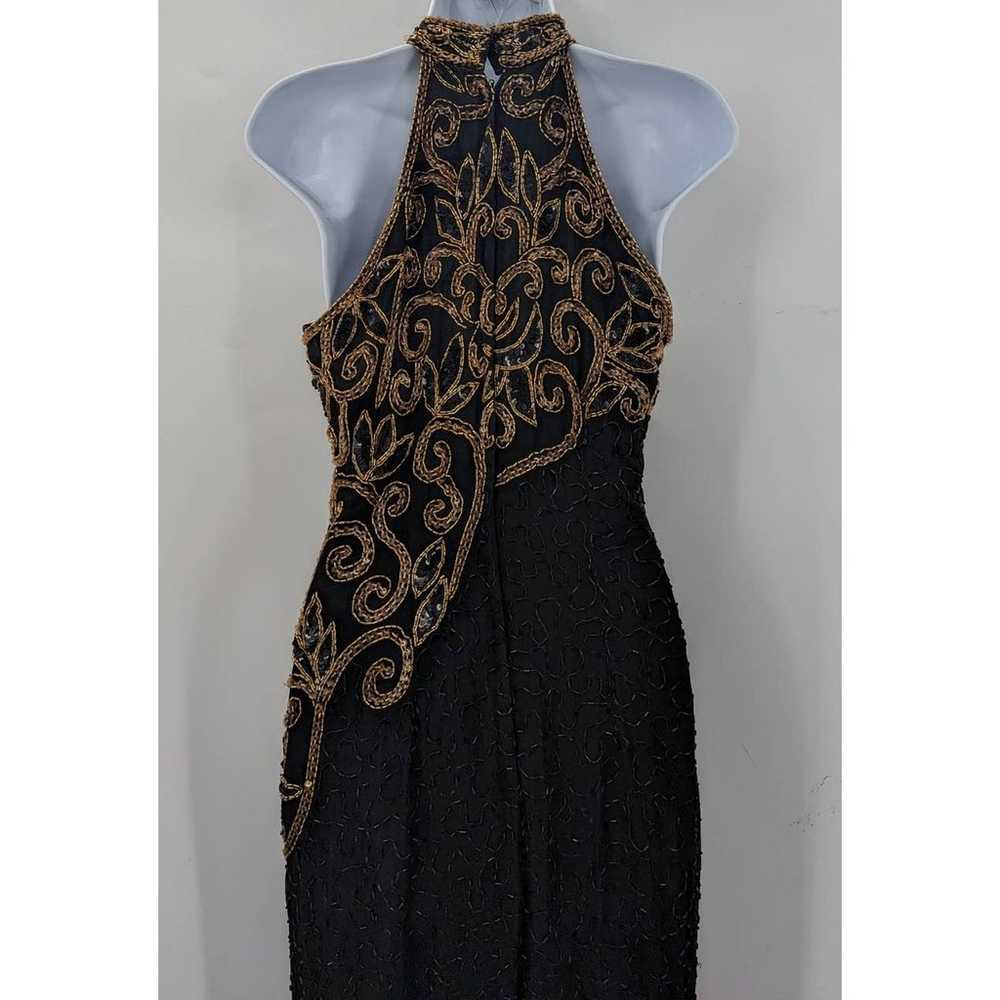 Michael Angelo Beaded Dress Black Gold Silk Eveni… - image 7