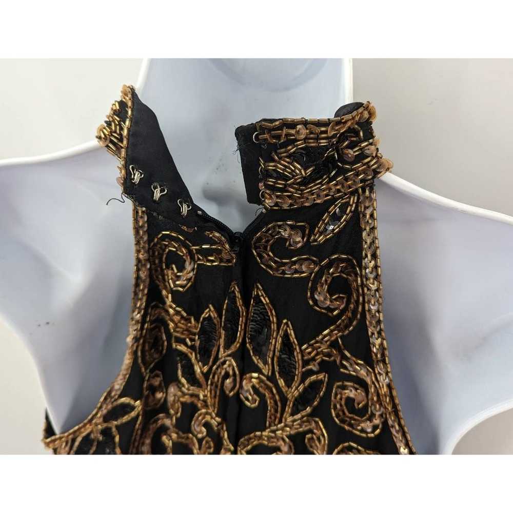 Michael Angelo Beaded Dress Black Gold Silk Eveni… - image 8