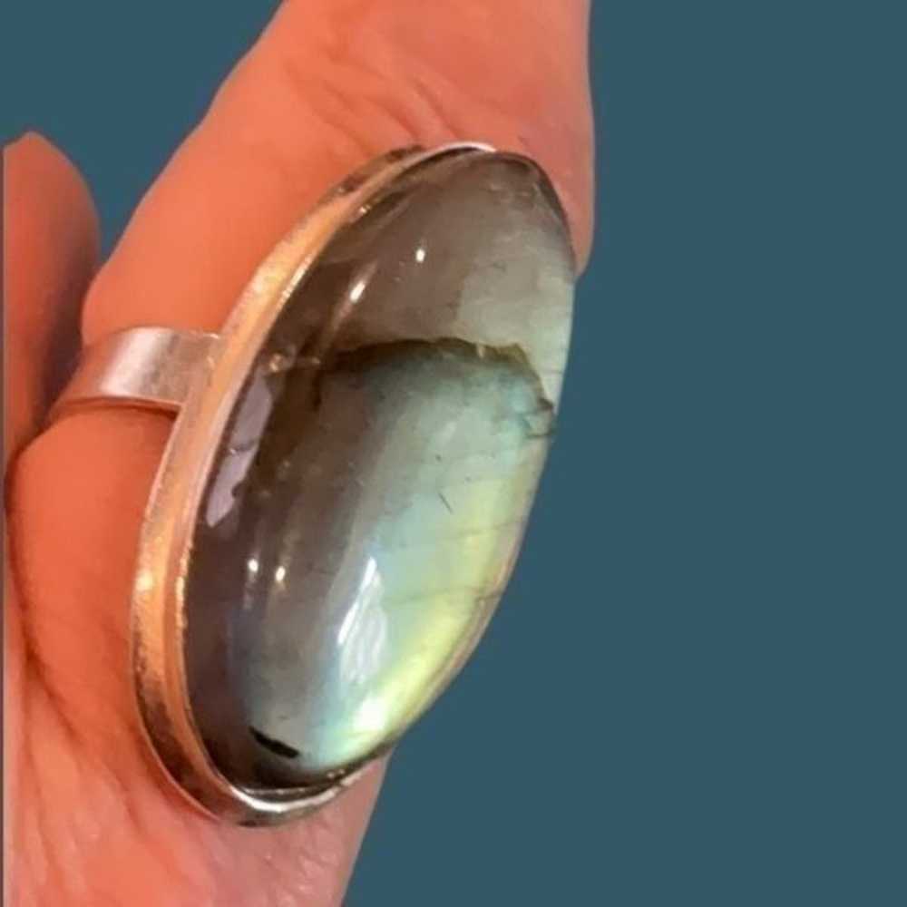 Sterling Silver Vintage Labradorite Ring - image 2