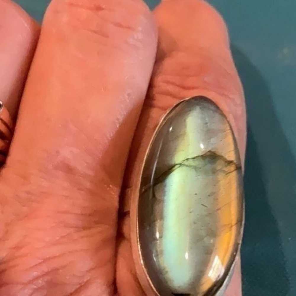 Sterling Silver Vintage Labradorite Ring - image 9