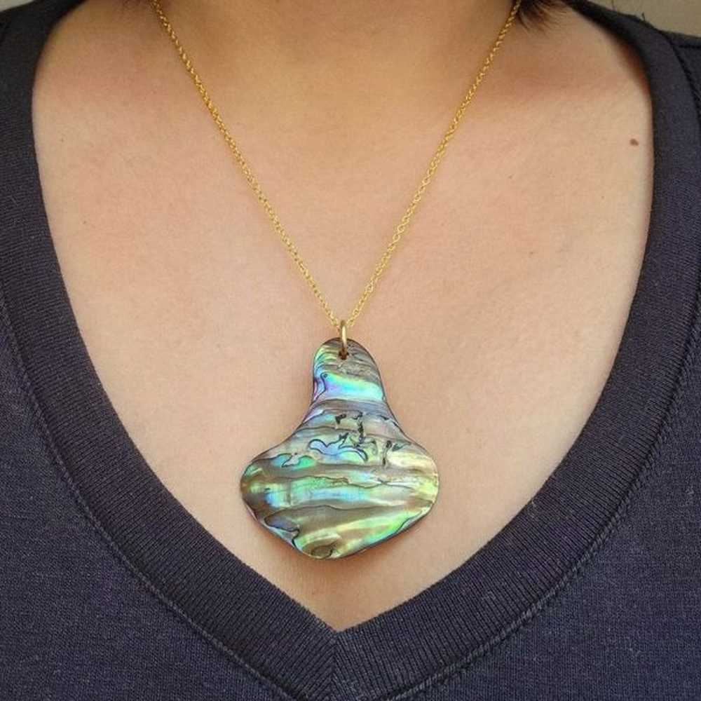 Vintage Abalone Shell Necklace - image 3