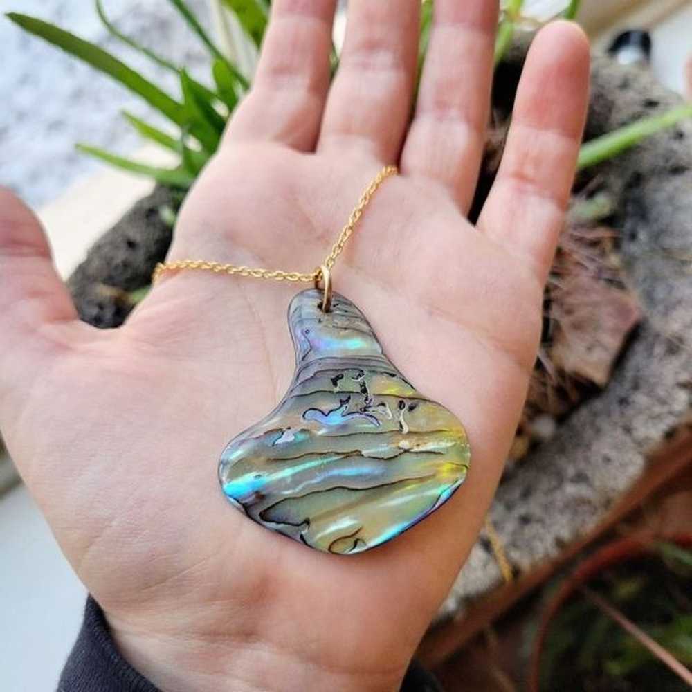 Vintage Abalone Shell Necklace - image 4