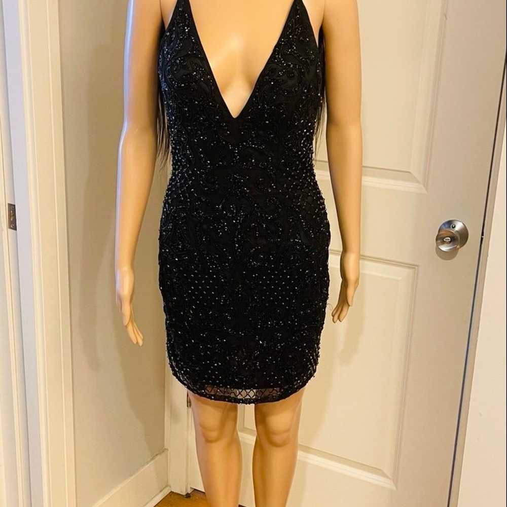 Primavera Couture Black Beaded Dress - image 2