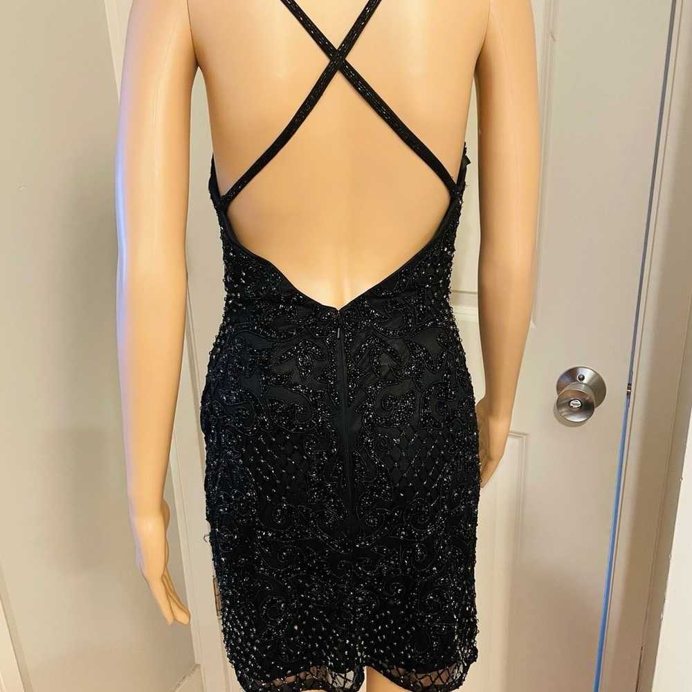 Primavera Couture Black Beaded Dress - image 4