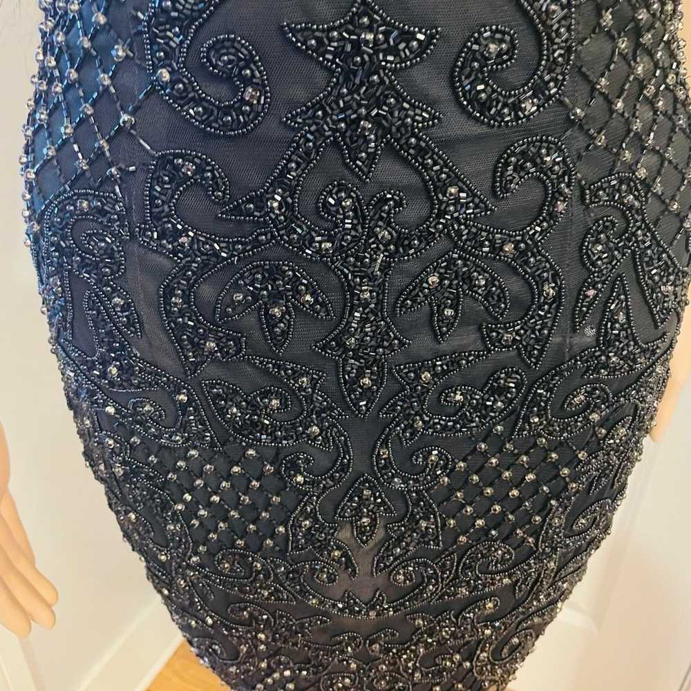 Primavera Couture Black Beaded Dress - image 6