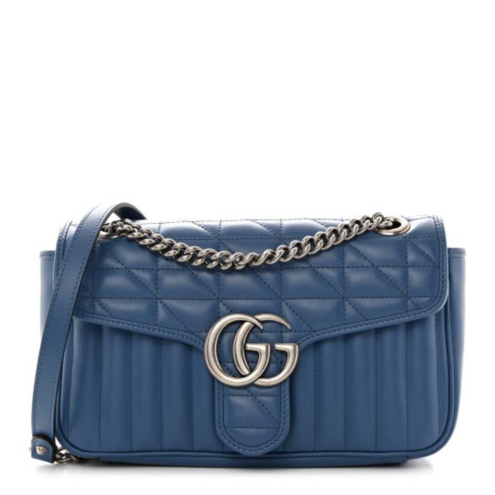 GUCCI Calfskin Matelasse Mini GG Marmont Shoulder… - image 1