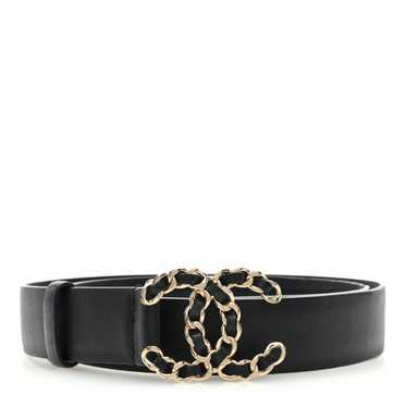 CHANEL Lambskin CC Chain Belt 80 32 Black - image 1