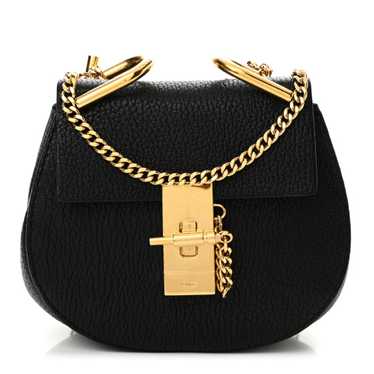 CHLOE Grained Lambskin Nano Drew Shoulder Bag Blac