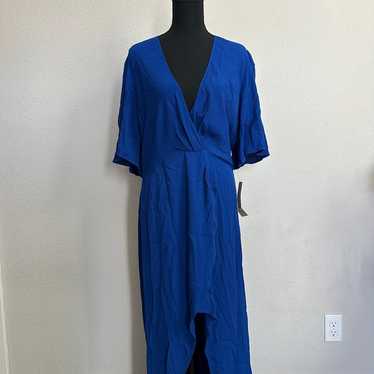 Reformation Dress 12 Westport Maxi Hi Low Cobalt B