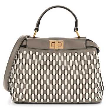 FENDI Calfskin Woven Mini Peekaboo Iconic Satchel… - image 1