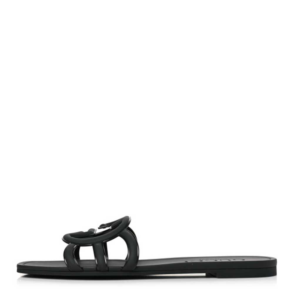 GUCCI Rubber Womens Interlocking G Slide Sandals … - image 1