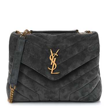 SAINT LAURENT Suede Calfskin Y Quilted Monogram Sm