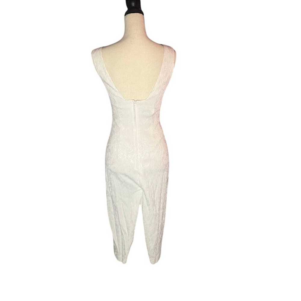 Vintage White House 80s White Dress Below Knee El… - image 4