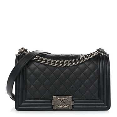 CHANEL Caviar Quilted Medium Boy Flap Black