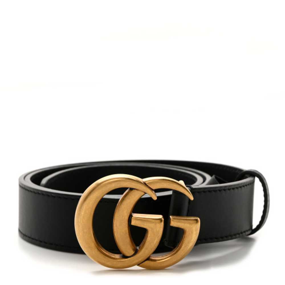 GUCCI Moon Calfskin Double G 30mm Belt 80 32 Black - image 1