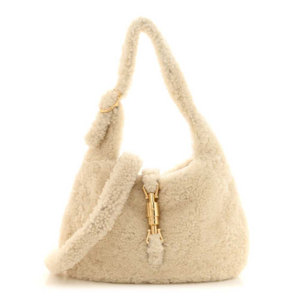 GUCCI Shearling Small Jackie 1961 Shoulder Bag Iv… - image 1