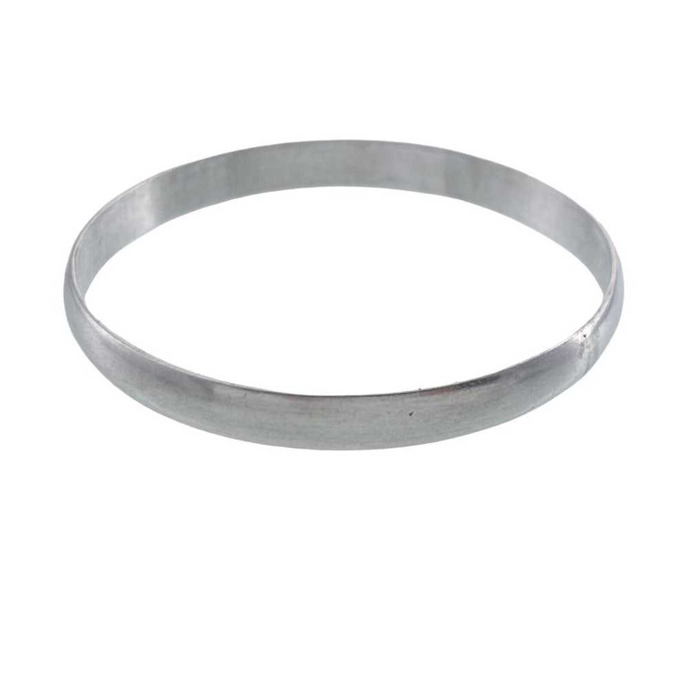 Vintage Sterling Silver 925 6.6mm Flat Bangle Bra… - image 1