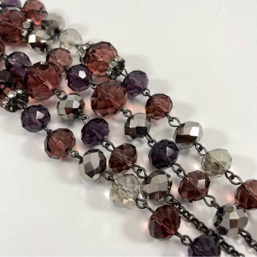 Vintage Crown Trifari Necklace Faceted Bead Rhine… - image 4