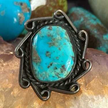 Navajo vintage turquoise sterling silver ring