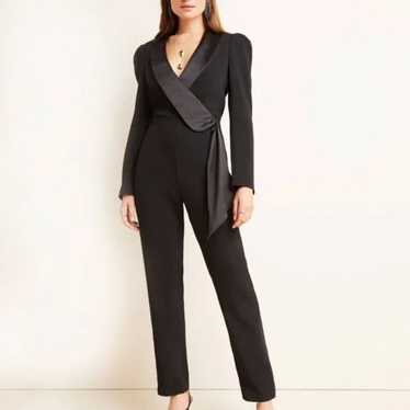 ANTHROPOLOGIE Harlyn Tuxedo Jumpsuit Black Large