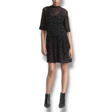 Rag & Bone Black Leopard Velvet Gia Mini Dress - … - image 1