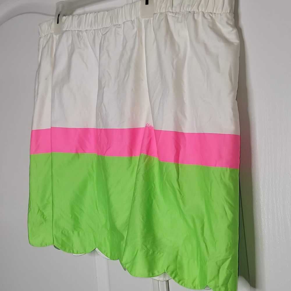 Lilly Pulitzer Mimosa Pink White Green Skirt Size… - image 6