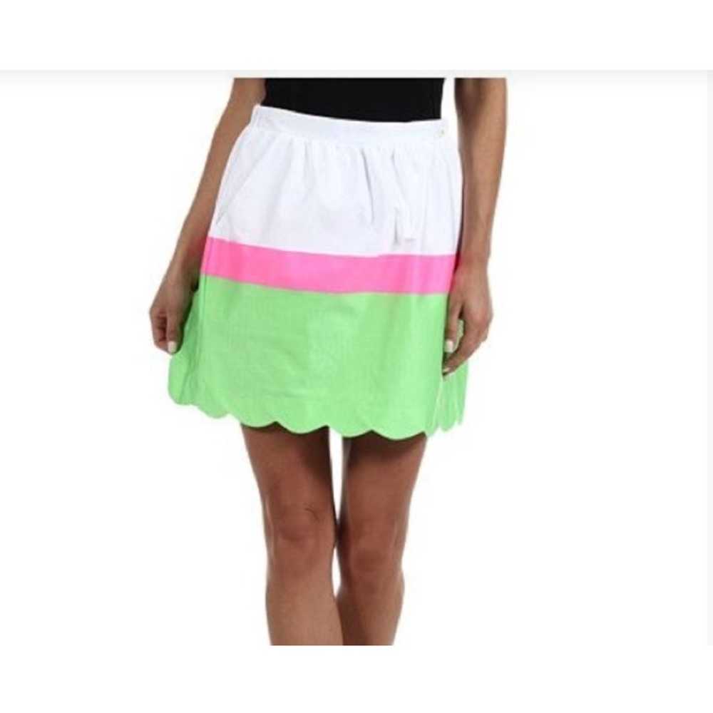 Lilly Pulitzer Mimosa Pink White Green Skirt Size… - image 8