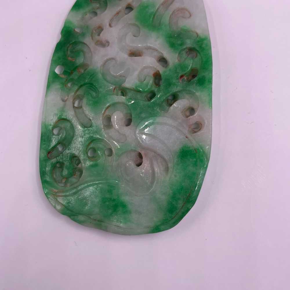 Vintage jade carved plaque - image 2