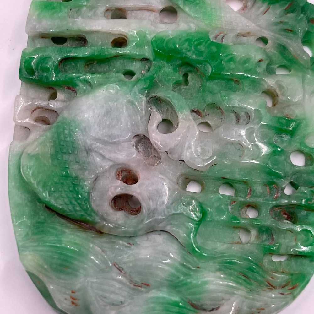 Vintage jade carved plaque - image 3