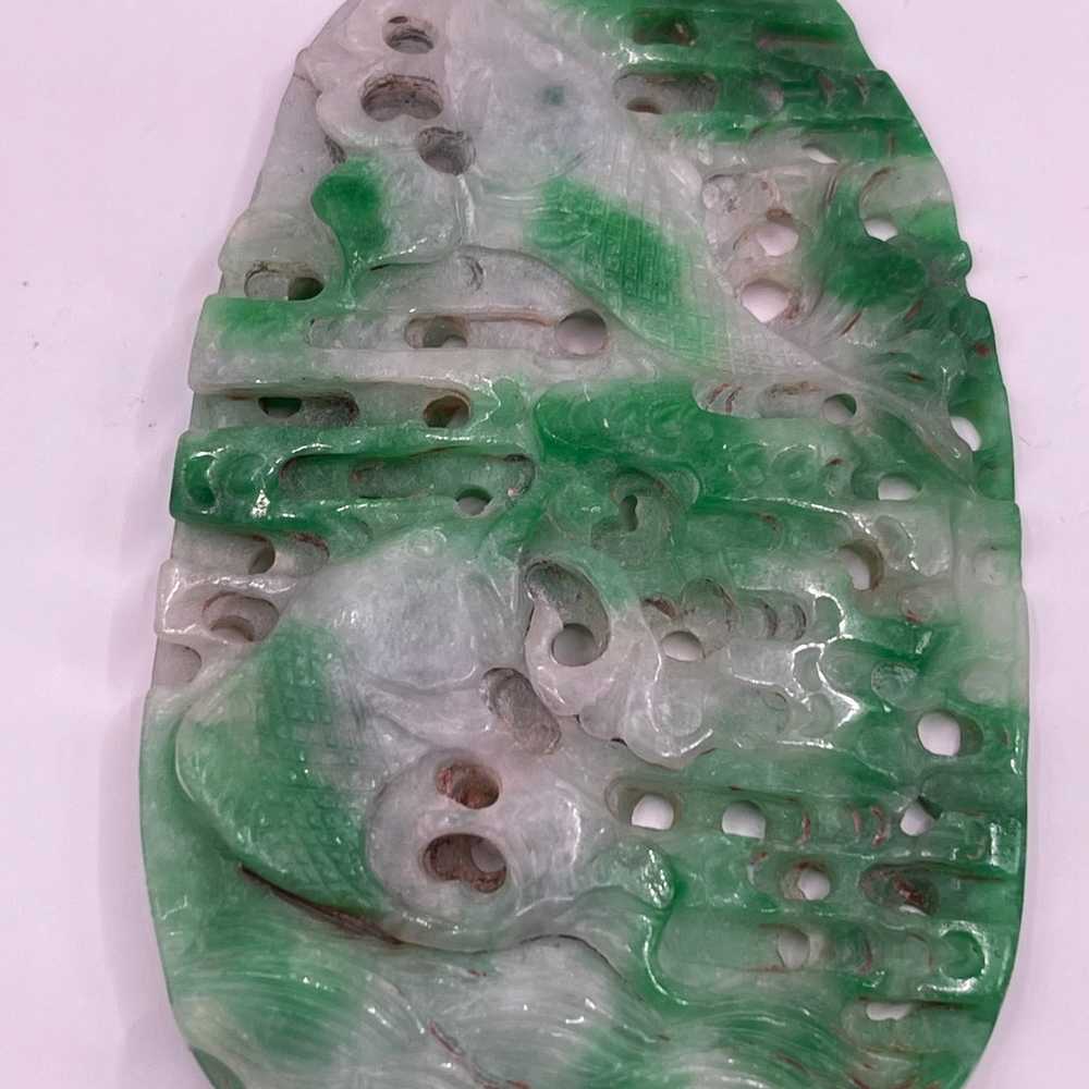 Vintage jade carved plaque - image 4