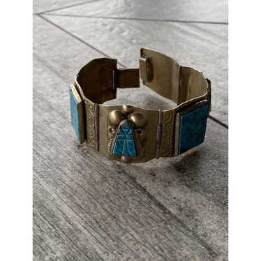 Mexico Bracelet Artisan Vintage Turquoise Like Po… - image 1