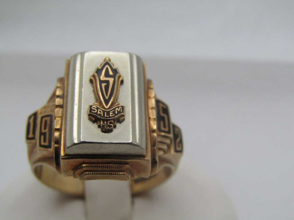 Vintage 10 KT 1952 Class Ring, S, Signed, Sz. 10,… - image 1