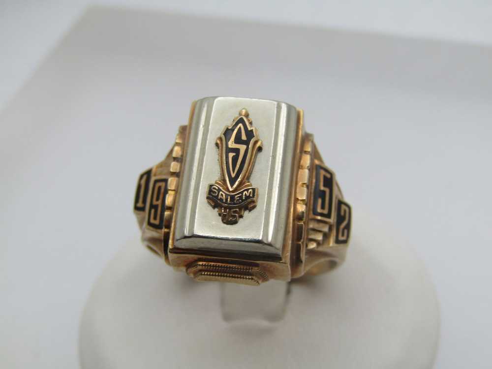 Vintage 10 KT 1952 Class Ring, S, Signed, Sz. 10,… - image 2