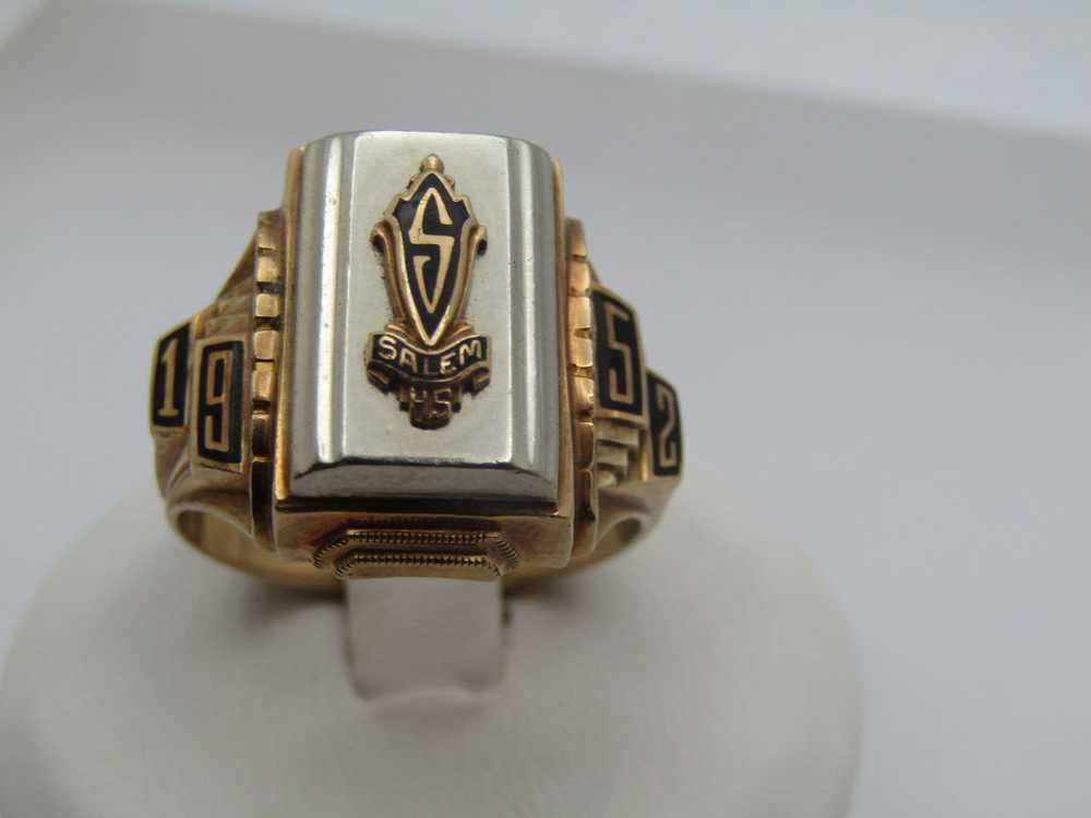 Vintage 10 KT 1952 Class Ring, S, Signed, Sz. 10,… - image 3