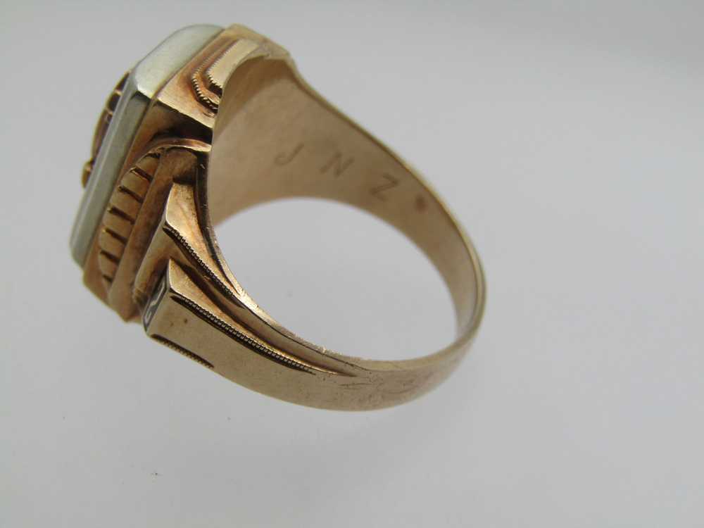 Vintage 10 KT 1952 Class Ring, S, Signed, Sz. 10,… - image 5