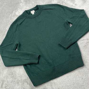 J Crew S Green 100% Cotton Crew Knit Men's Sweater - image 1