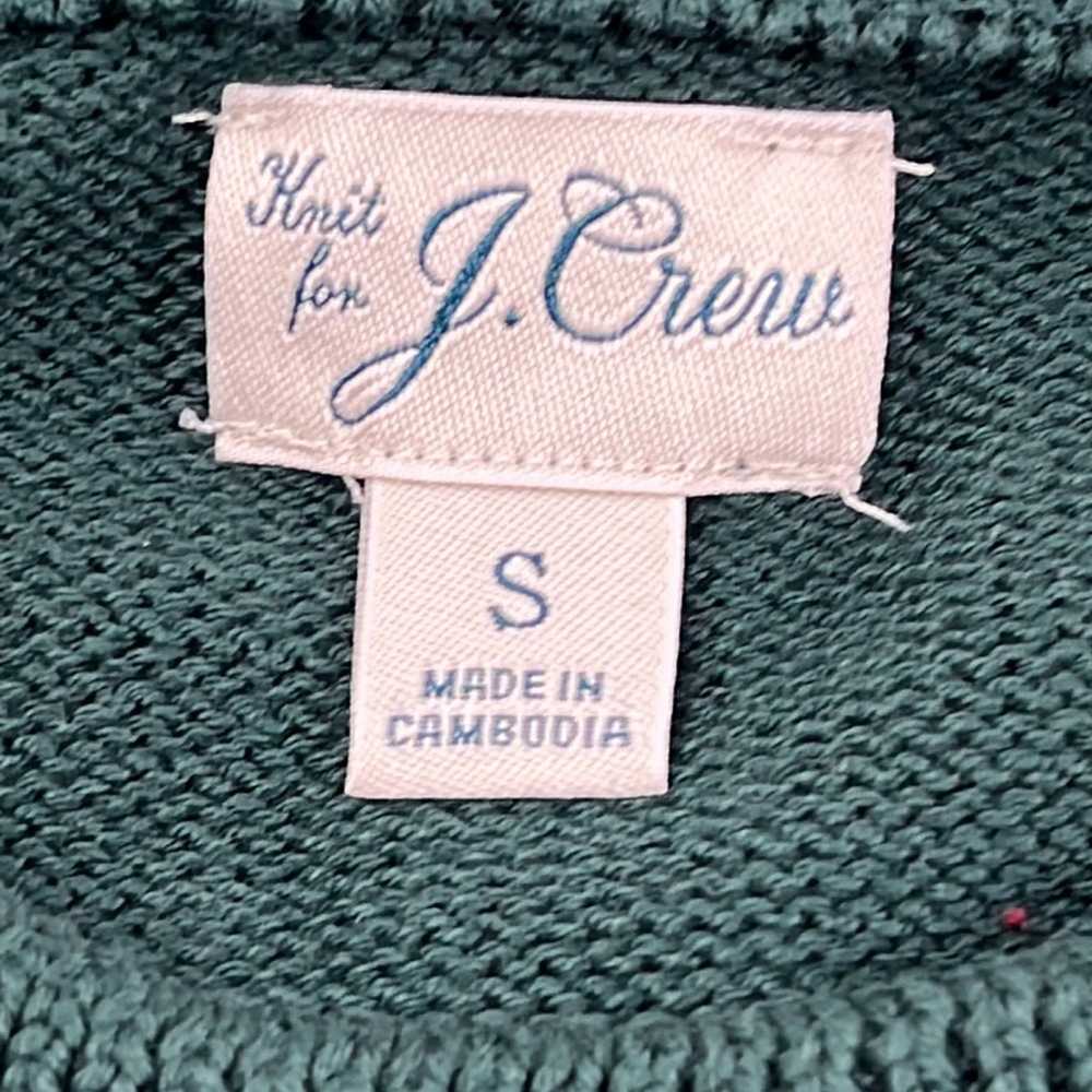 J Crew S Green 100% Cotton Crew Knit Men's Sweater - image 2