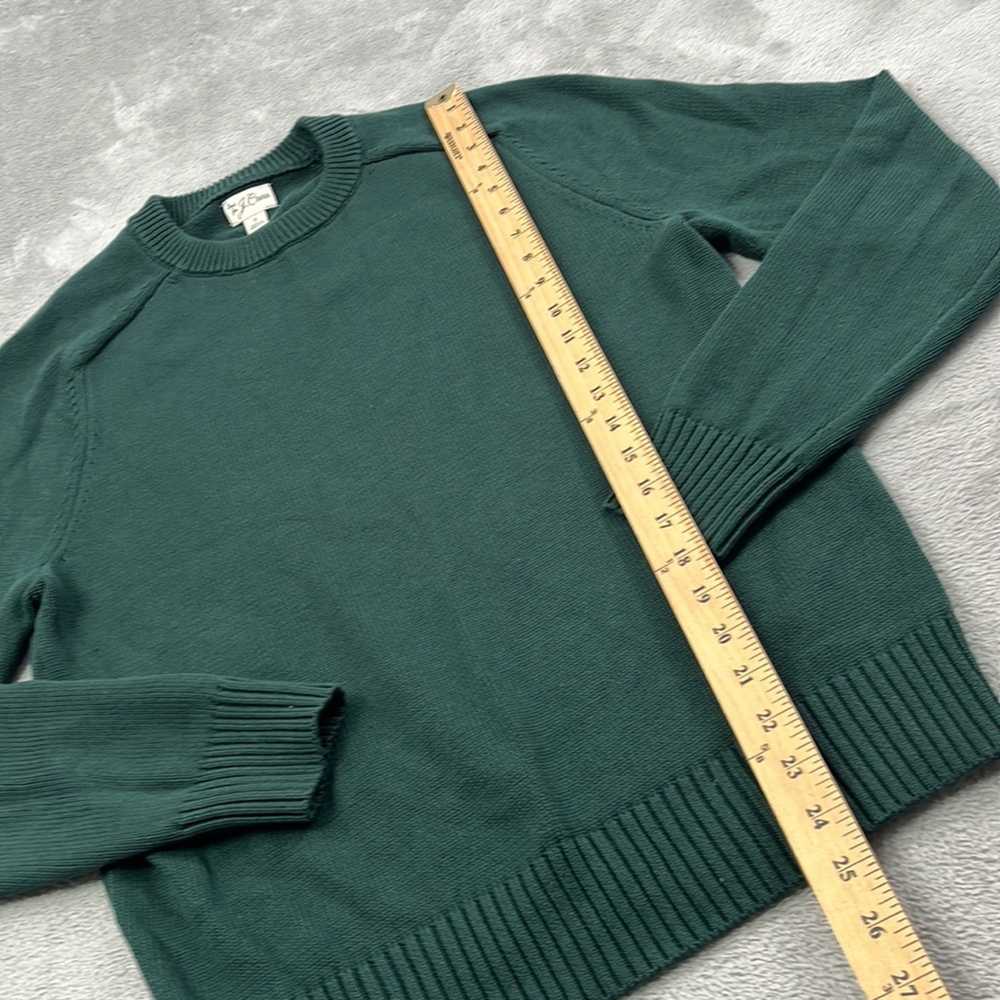 J Crew S Green 100% Cotton Crew Knit Men's Sweater - image 3