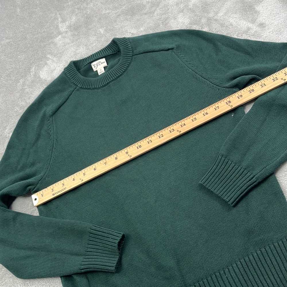 J Crew S Green 100% Cotton Crew Knit Men's Sweater - image 4