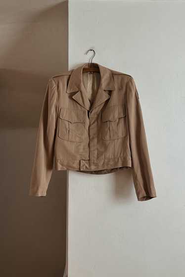 1940's GABARDINE CAMEL CROP MILITARY JACKET