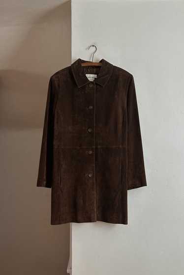 1990's / Y2K CHOCOLATE SUEDE COAT