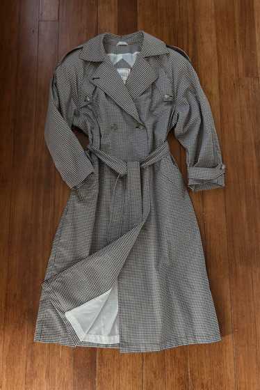 1990's LA VOGUE GINGHAM RAIN TRENCH | SIZE M