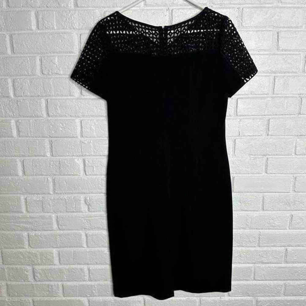 Lafayette 148 Black Eyelet Lace Yoke Sheath Dress… - image 4