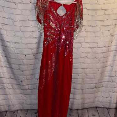 Vintage Las Vegas Alyce Designs Red Sequin Evenin… - image 1