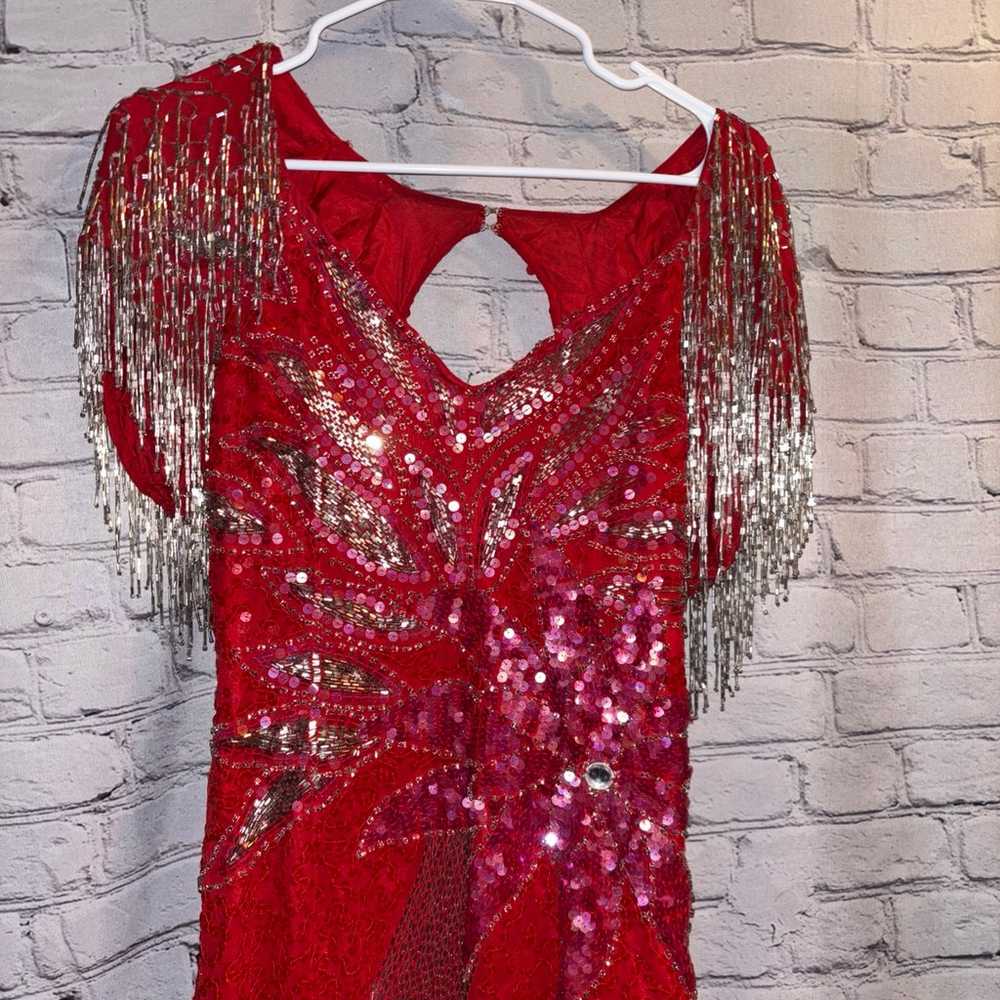 Vintage Las Vegas Alyce Designs Red Sequin Evenin… - image 2