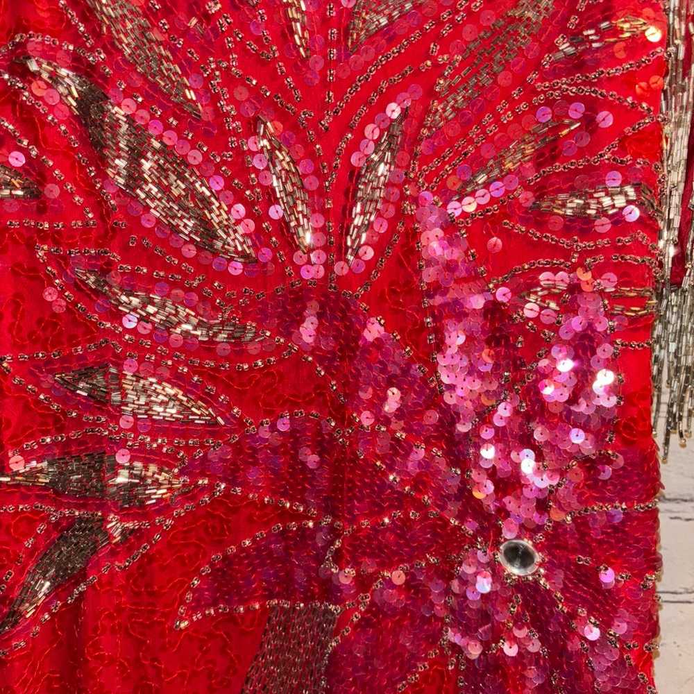 Vintage Las Vegas Alyce Designs Red Sequin Evenin… - image 3